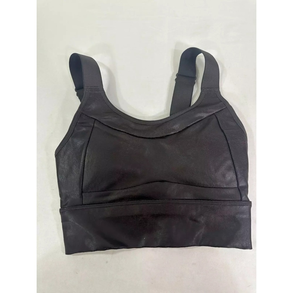 CALIA Womens Sculpt Leather Seamed Medium Support Sports‎ Bra XS New Dark Brown